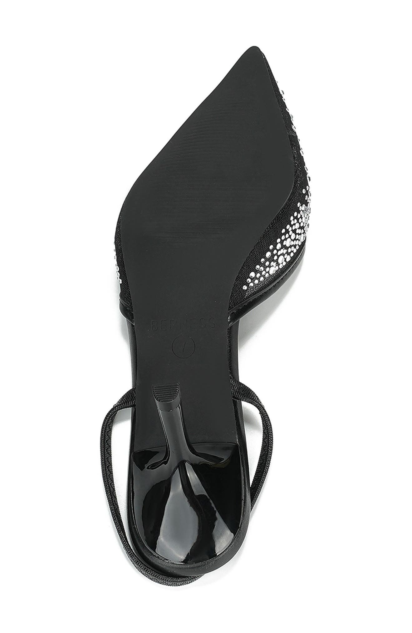 Cara Rhinestone Mesh Pump, Alternate, color, BLACK