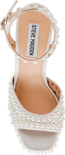 パールが主役【STEVE MADDEN】Assured ドレス プラットフォーム Assured Dressy Heel - Pearl - GLITTER FASHION