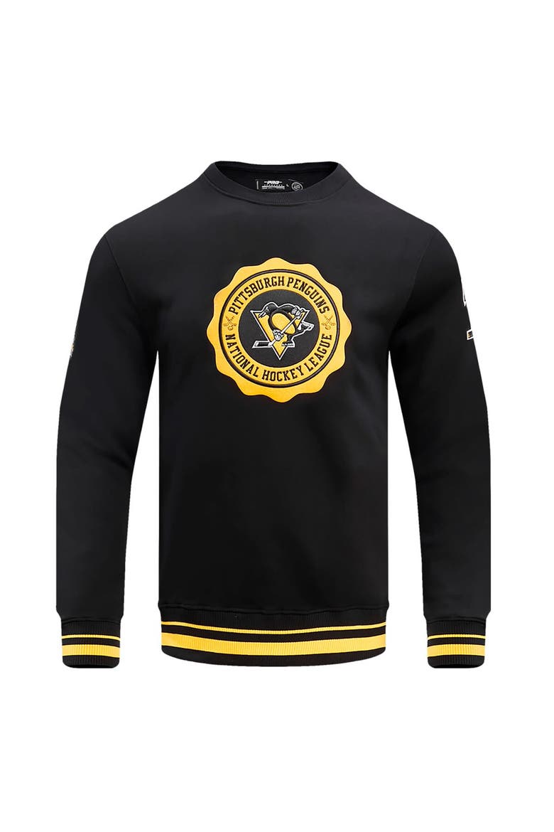Men's Pro Standard Black Pittsburgh Penguins Crest Emblem Pullover Sweatshirt, Alternate, color, Black
