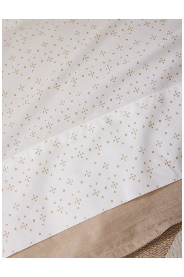 Print Organic Cotton Percale Sheet Set, Alternate, color, FAWN DOT