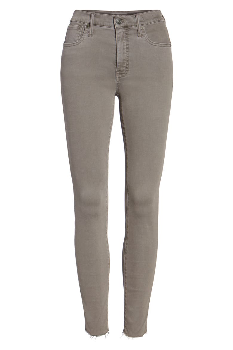 9-Inch High-Rise Skinny Jeans: Raw-Hem Garment-Dyed Edition, Alternate, color, GREY EVENING