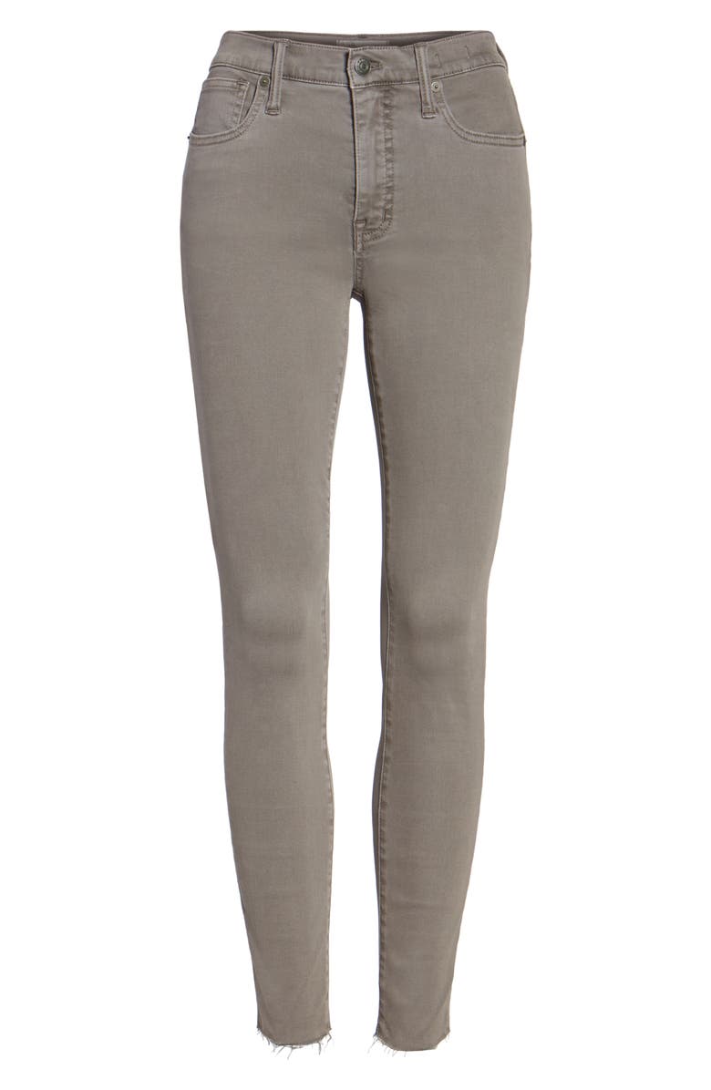 Madewell 9-Inch High-Rise Skinny Jeans: Raw-Hem Garment-Dyed Edition, Alternate, color, 