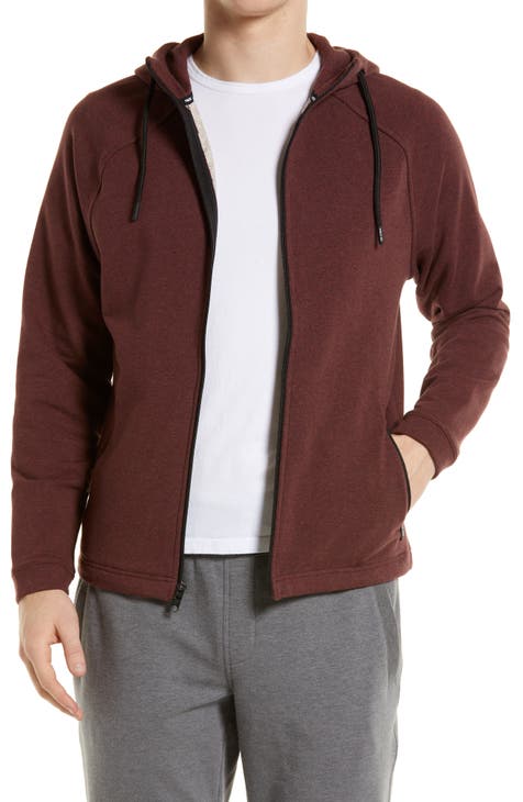 Maroon zip up best sale