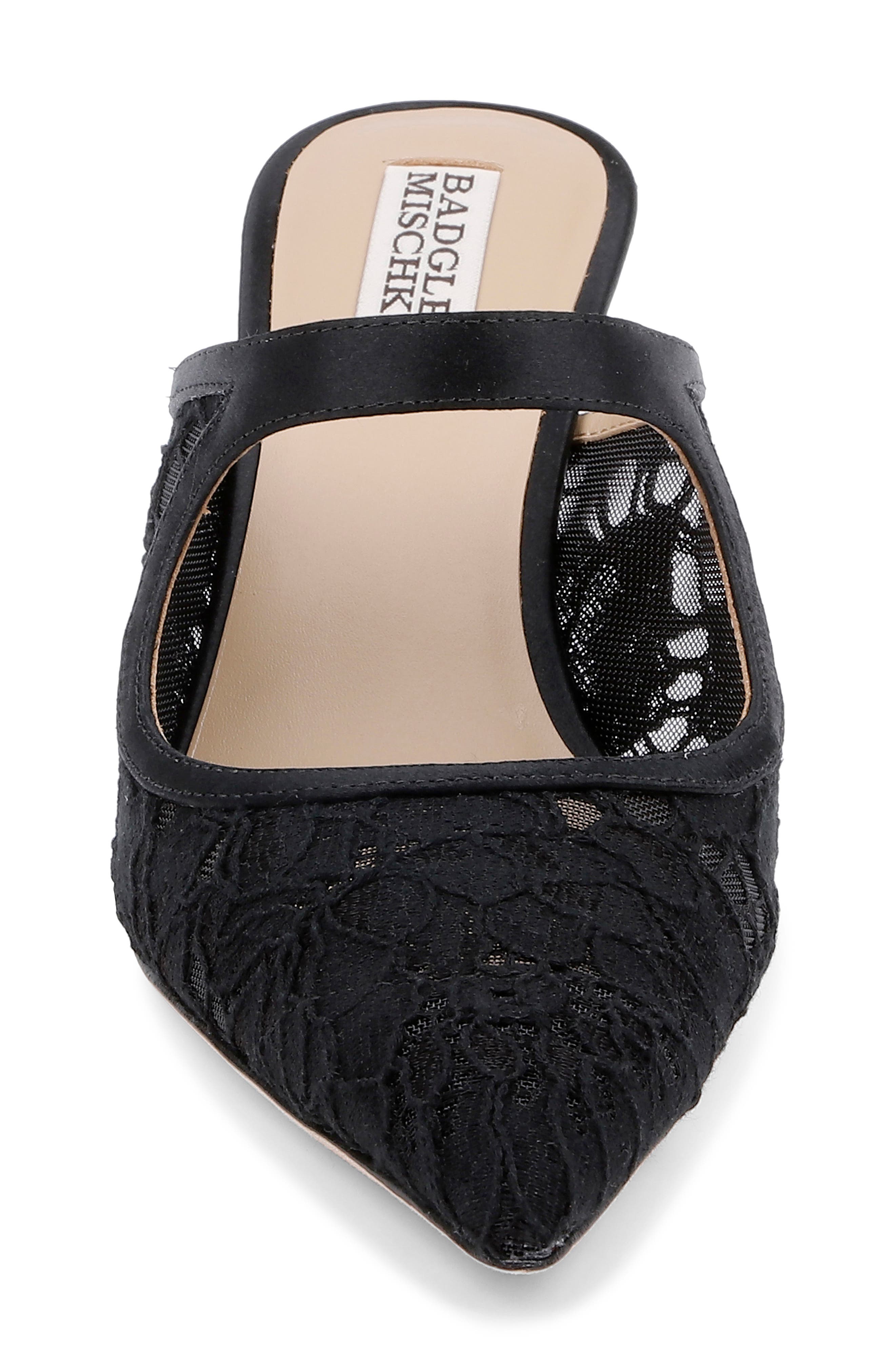 BADGLEY MISCHKA Oaklyn Cutout Mule, Alternate, color, Black Satin