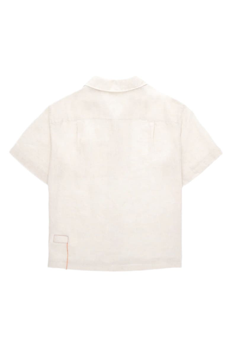 Bowling Linen Short Sleeve Shirt, Alternate, color, NATURAL