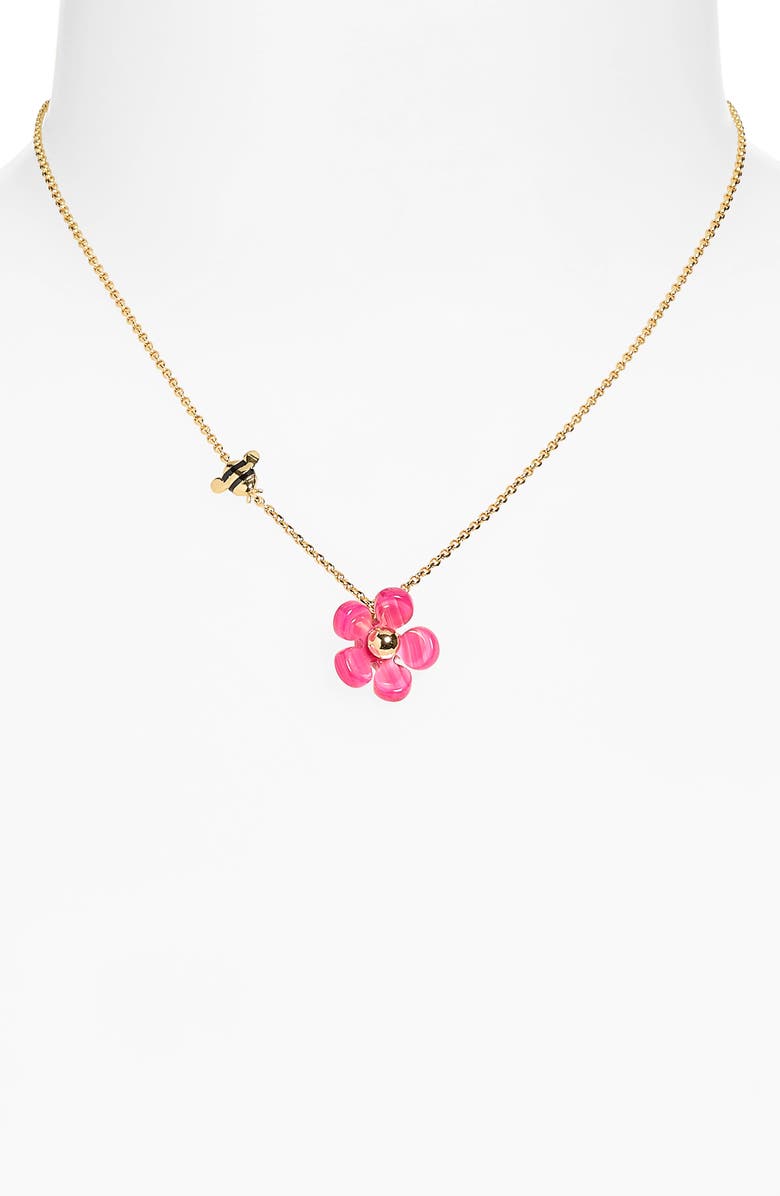 Kate Spade New York summer daze flower pendant necklace, Alternate, color, Pink
