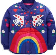 Mini Boden Kids' Fun Quilted Bomber Jacket