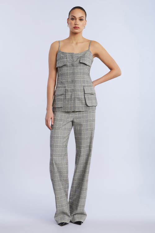 Bcbg Glen Plaid Vest In Gray