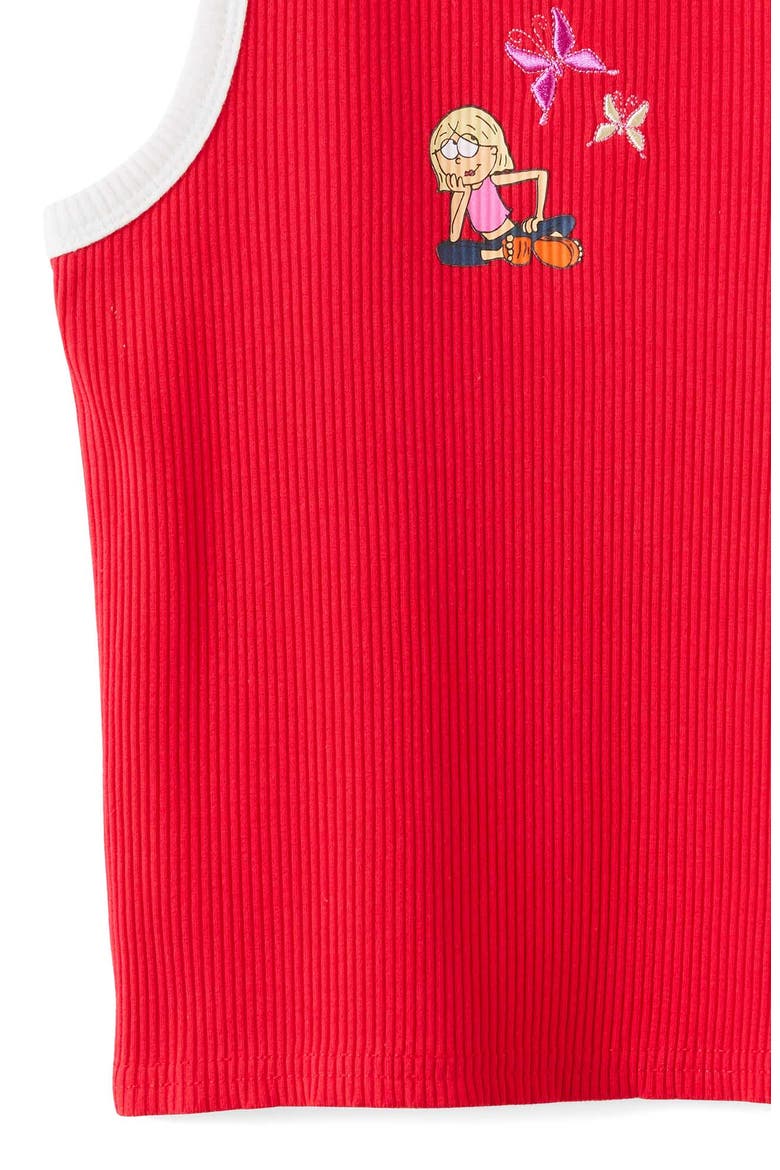 Kid's License Eleanor Tank- 3X3 Rib, Alternate, color, Lcn Dis Varsity Red Lizzie