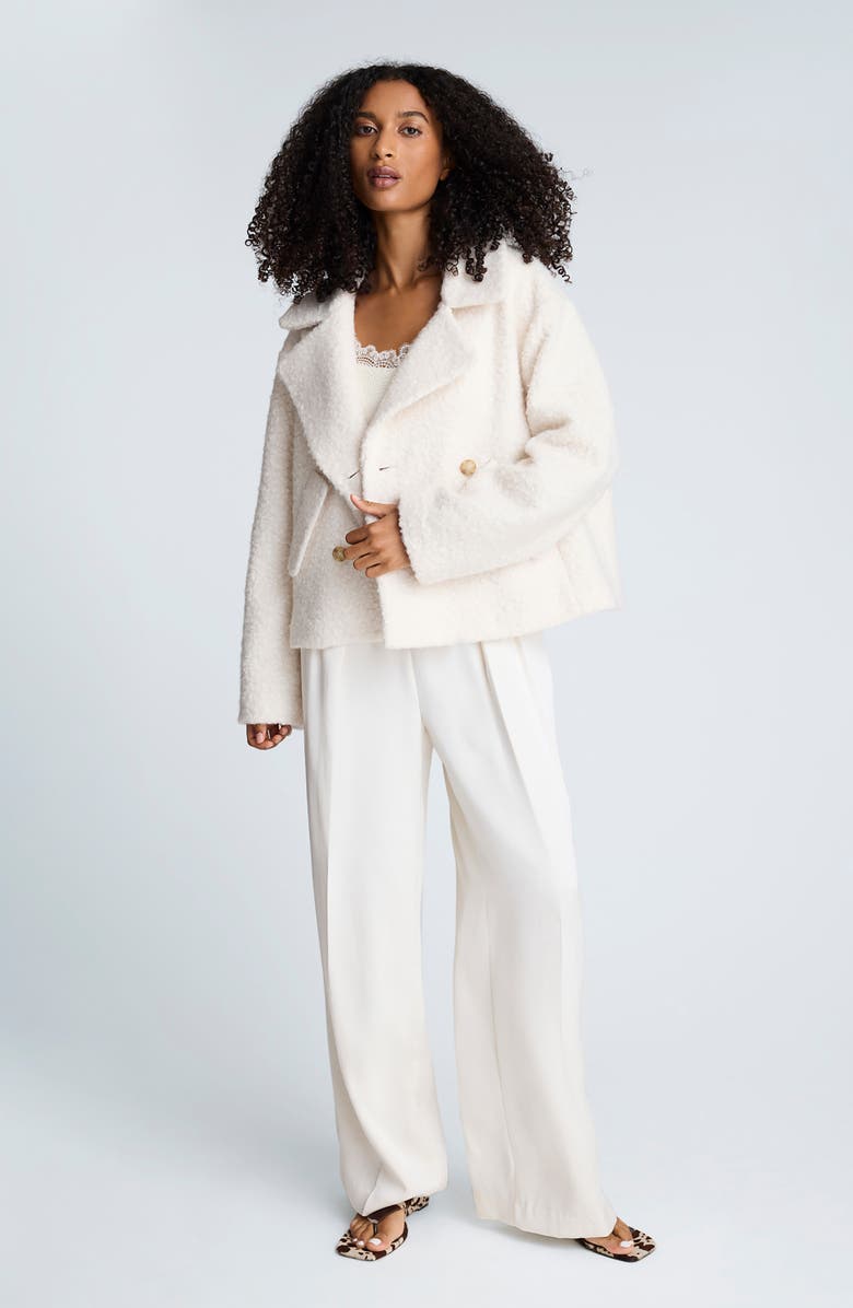 Kenneth Cole Bouclé Peacoat, Alternate, color, Oyster
