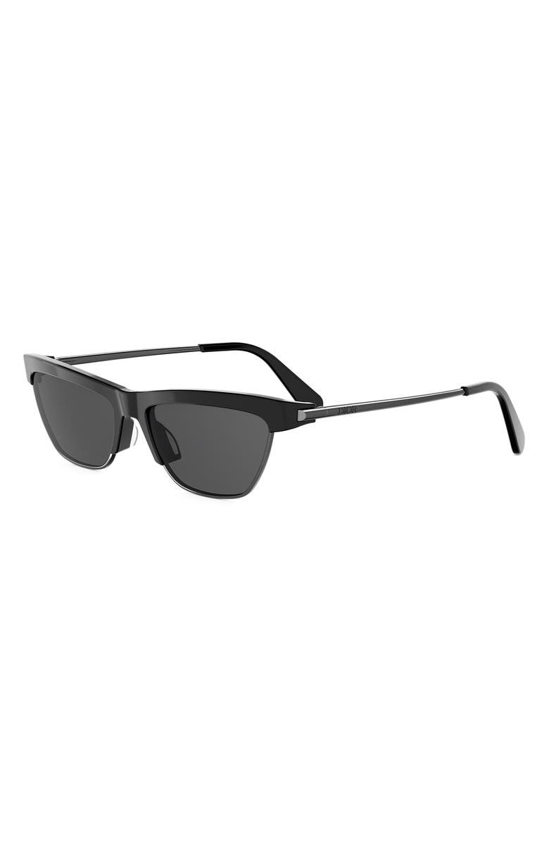 DIOR D-Moon B1I Butterfly Sunglasses, Alternate, color, Shiny Black / Smoke