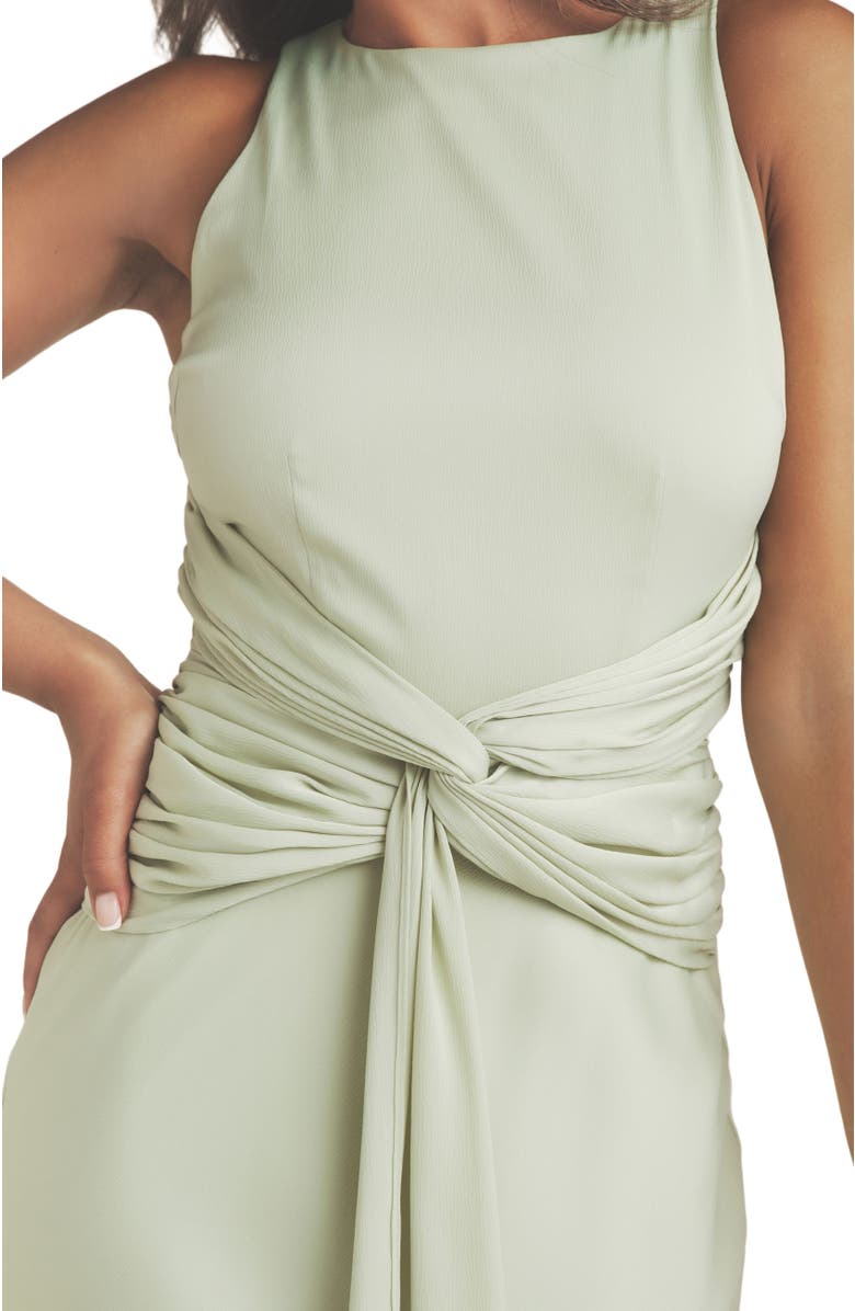 Six Stories Abigail Halter Neck Knot Detail Dress, Alternate, color, Sage