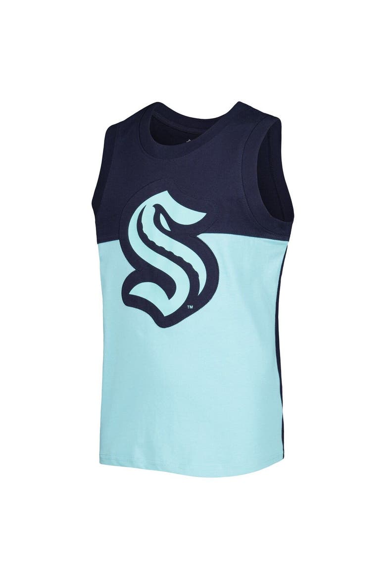Youth Light Blue/Dark Sea Blue Seattle Kraken Revitalize Tank Top, Alternate, color, Teal