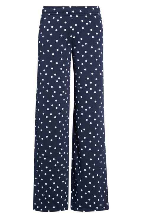 Polka Dot Cotton Blend Baggy Sweatpants