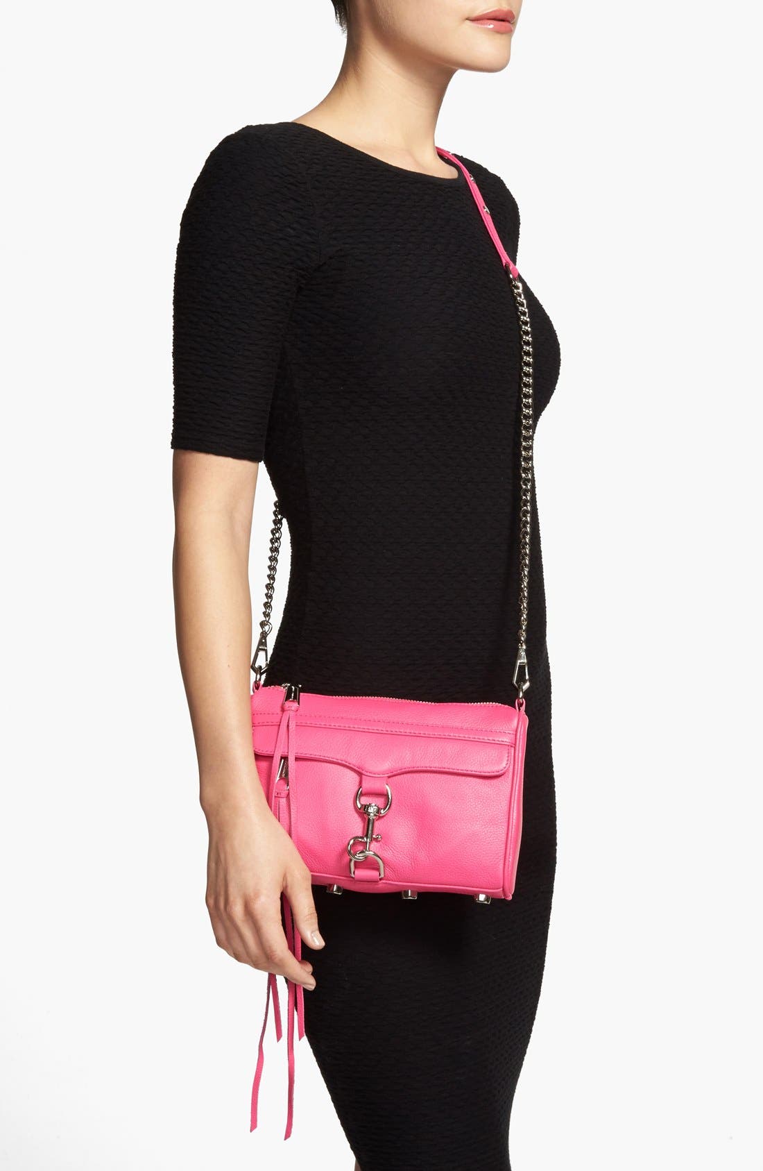 'Mini MAC' Convertible Crossbody Bag, Alternate, color, HOT PINK