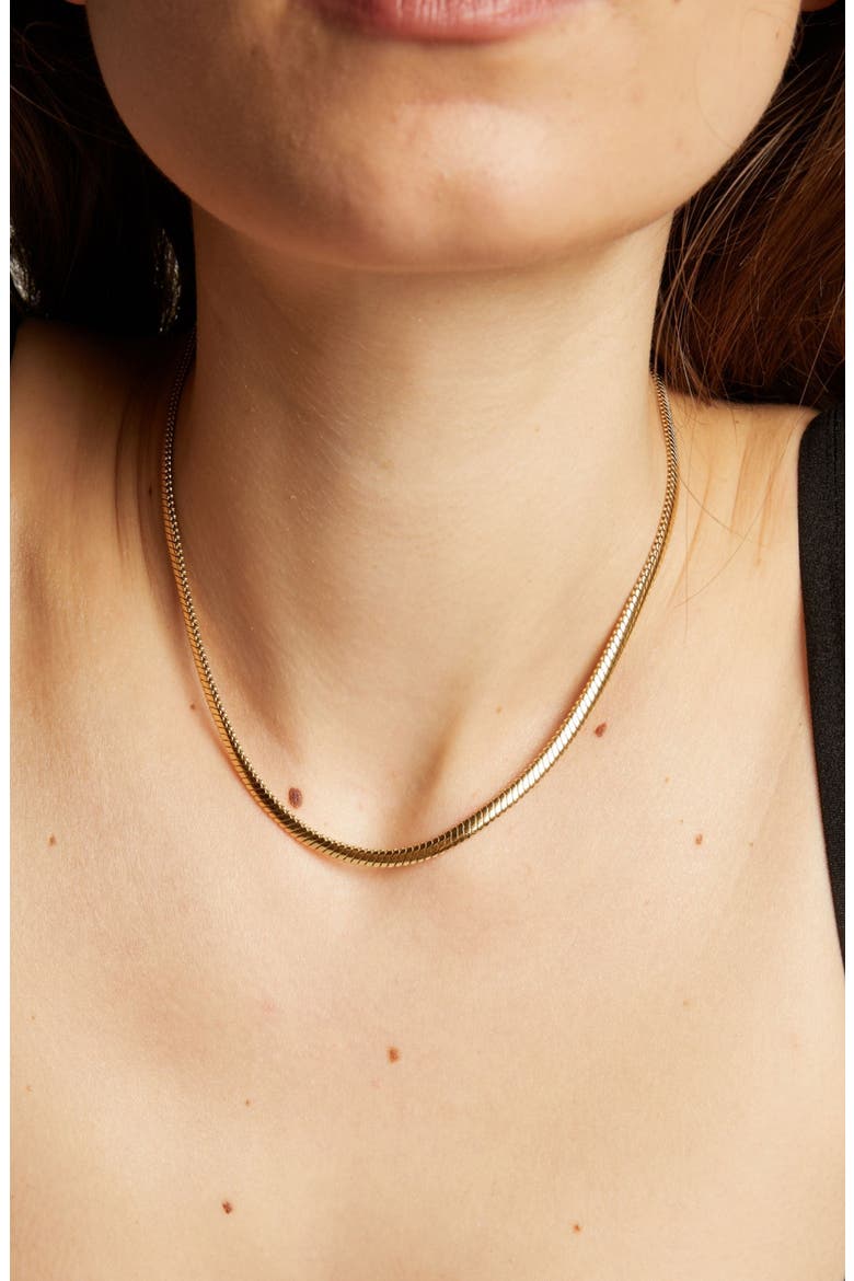 Unbreakable Herringbone Necklace, Alternate, color, Yellow