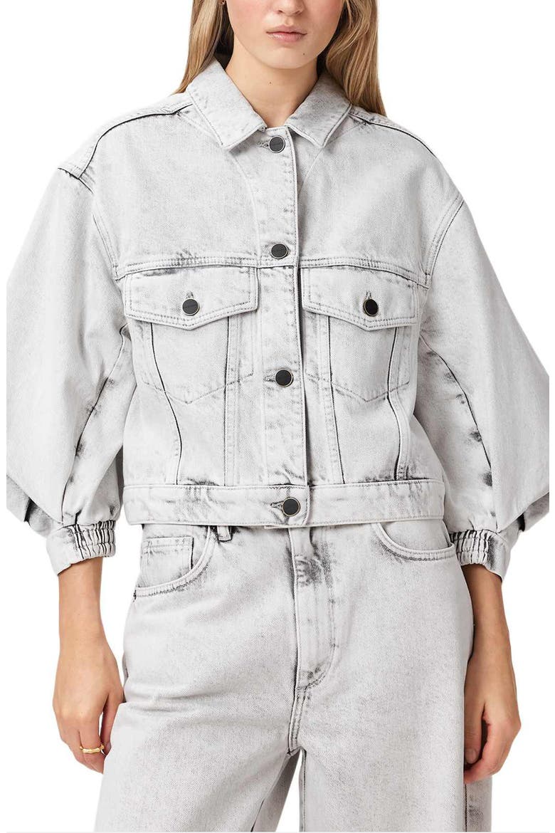 Luca Boxy Denim Jacket, Main, color, BLEACHED GREY