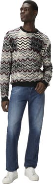 Missoni Crew Neck Sweater With Geometric Zigzag Pattern