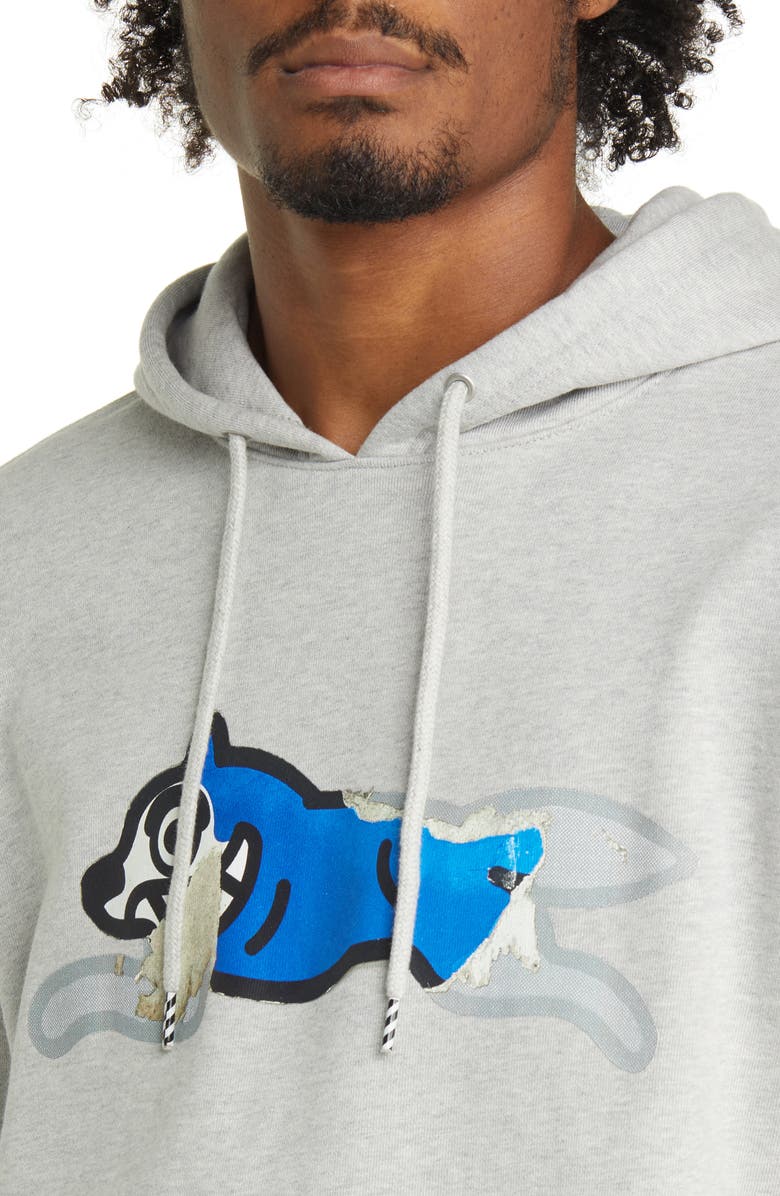 ICECREAM Sticker French Terry Hoodie, Alternate, color, Heather Grey