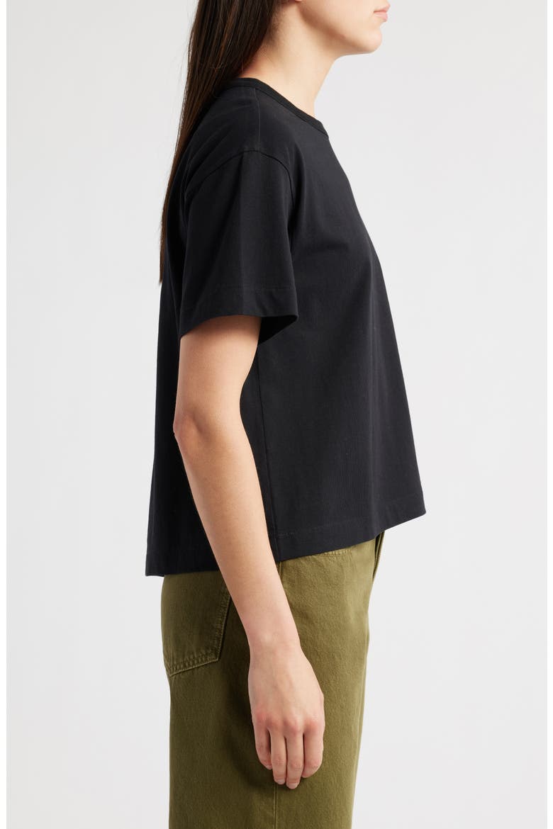 Back Pleat Classic T-Shirt, Alternate, color, JET BLACK