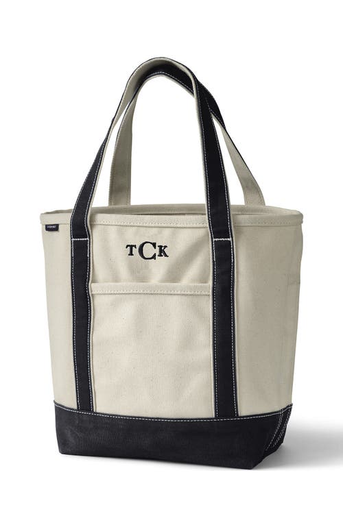 Lands' End Open Top Canvas Tote Bag in Natural/black at Nordstrom, Size X-Large
