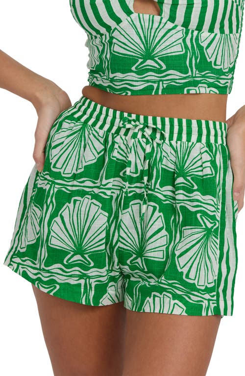 Billabong Seashell Cotton Shorts In Green
