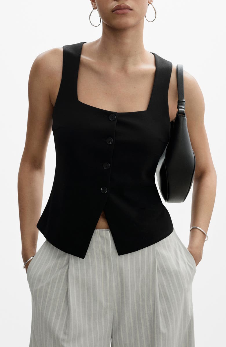 MANGO Square Neck Vest, Main, color,