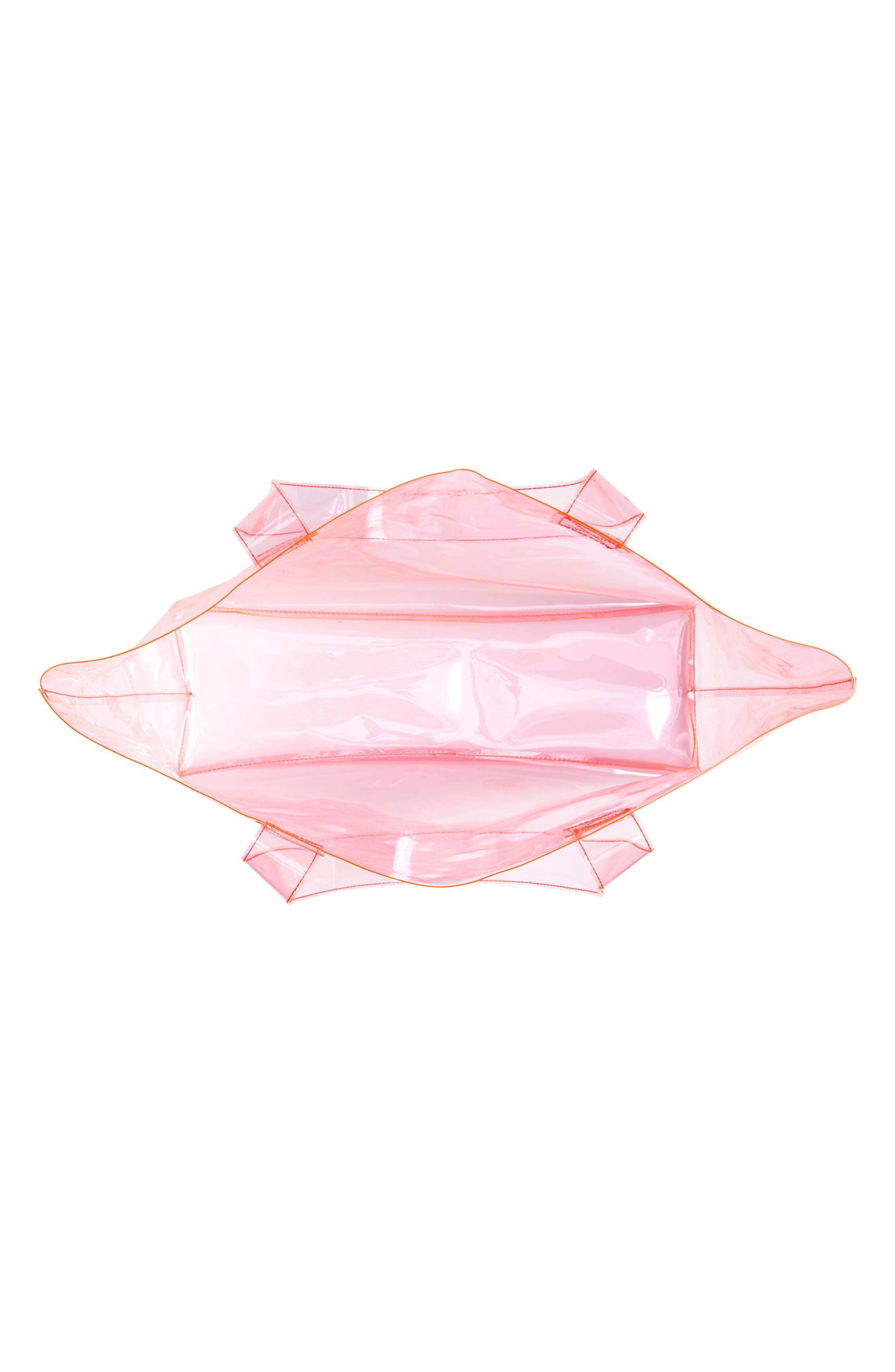 Large Clear Carryall Tote, Alternate, color, NEON PINK