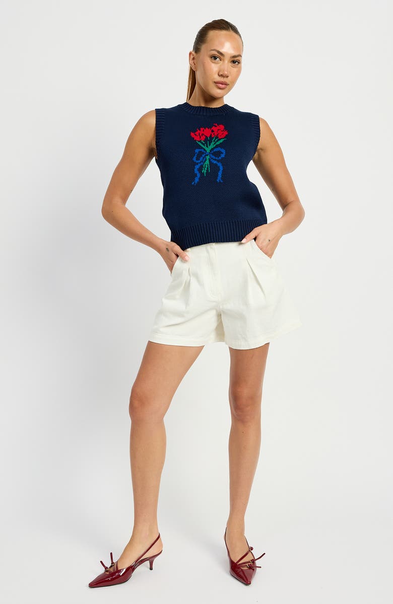 En Saison Junipre Floral Intarsia Sweater Vest, Alternate, color, 