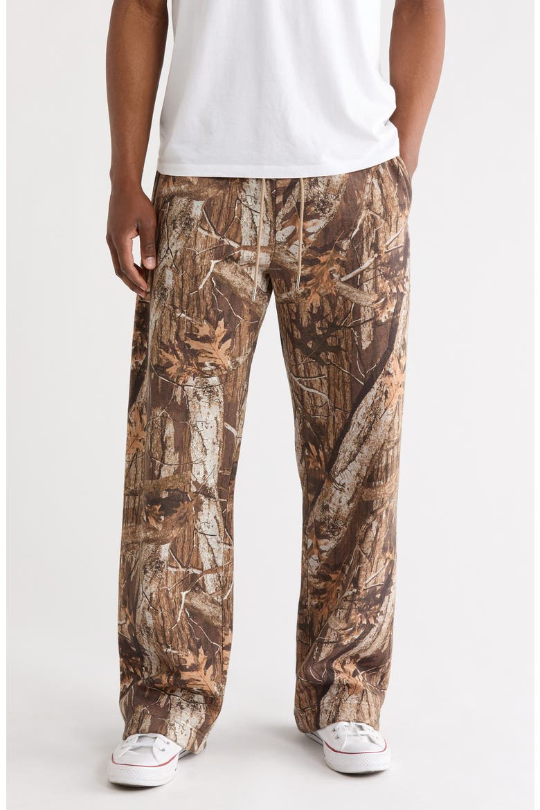 Washed Camo Extreme Baggy Fit Fleece Sweatpants, Main, color, CAMOUFLAGE