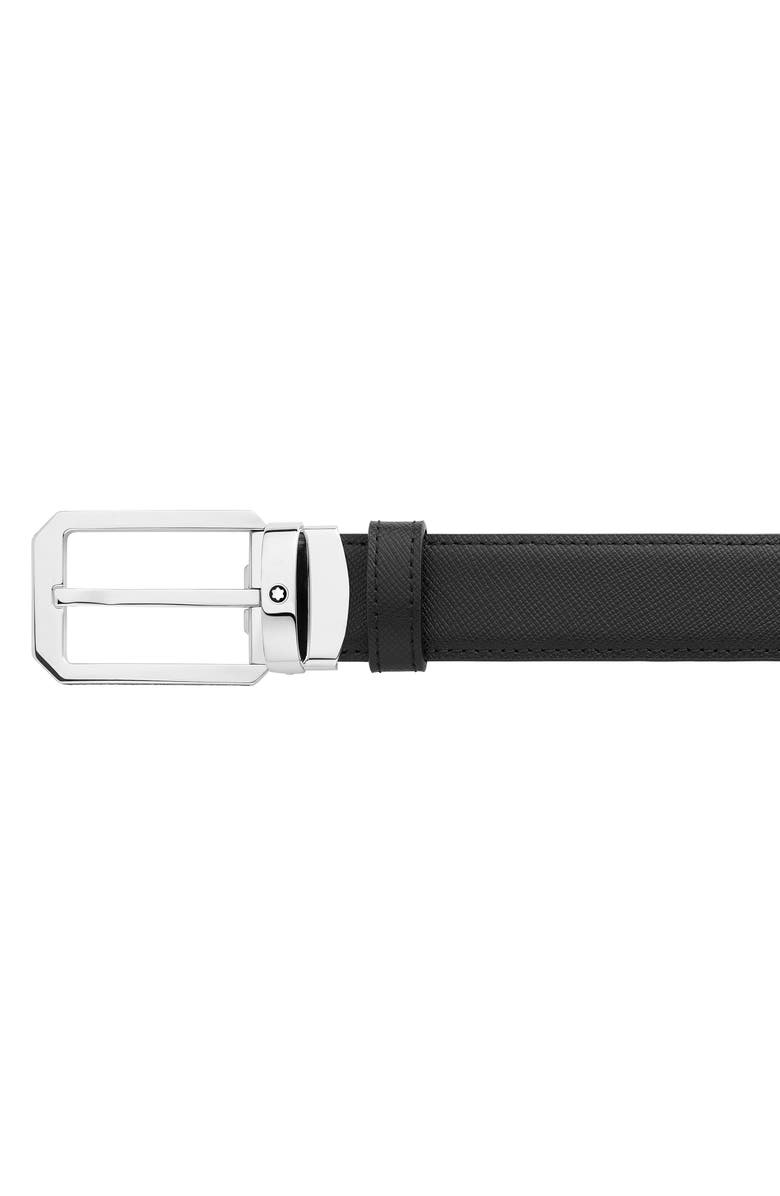 Montblanc Reversible Leather Belt, Alternate, color, Black