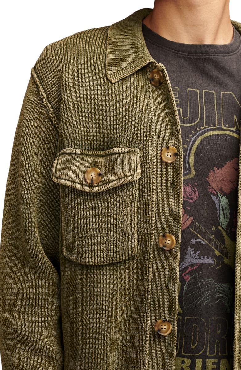 Lucky Brand Acid Wash Cotton Cardigan, Alternate, color, 