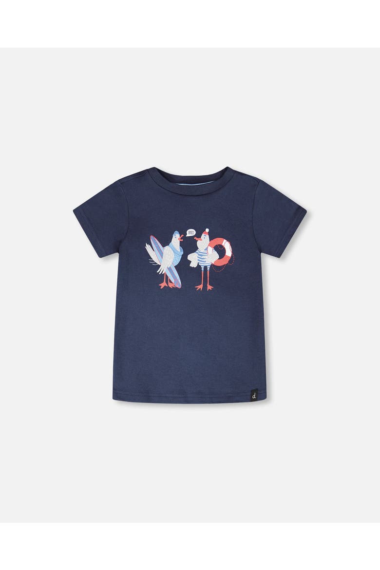 Organic Cotton Seagull Graphic Short Sleeve T-Shirt, Main, color, Blue