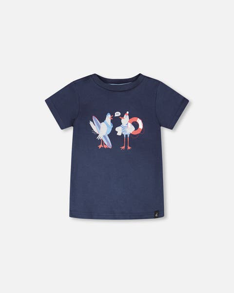 Organic Cotton Seagull Graphic Short Sleeve T-Shirt (Toddler, Little Kid & Big Kid)