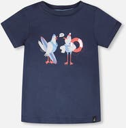 Deux par Deux Organic Cotton Seagull Graphic Short Sleeve T-Shirt