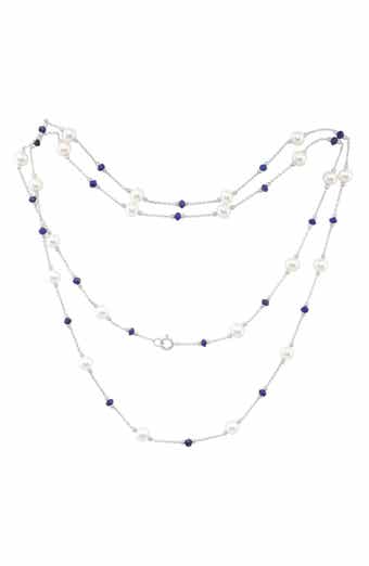 Freshwater Pearl & Blue Lapis Lazuli Necklace