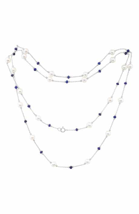 EFFY Freshwater Pearl & Blue Lapis Lazuli Necklace