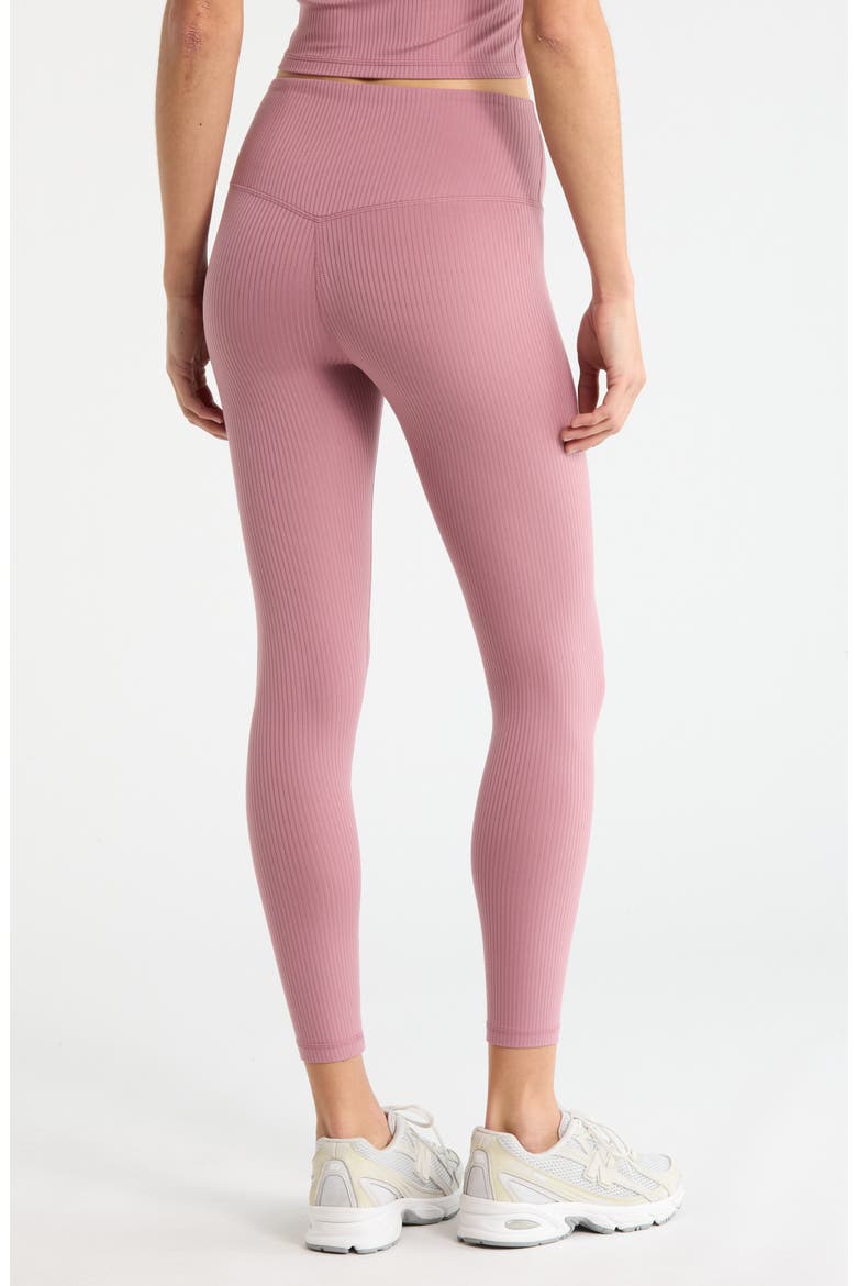 Thrive Rib High Waist 7/8 Leggings, Alternate, color, PURPLE WISTFUL
