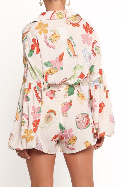 Petal And Pup Petal & Pup Jilla Mixed Print Long Sleeve Romper In White