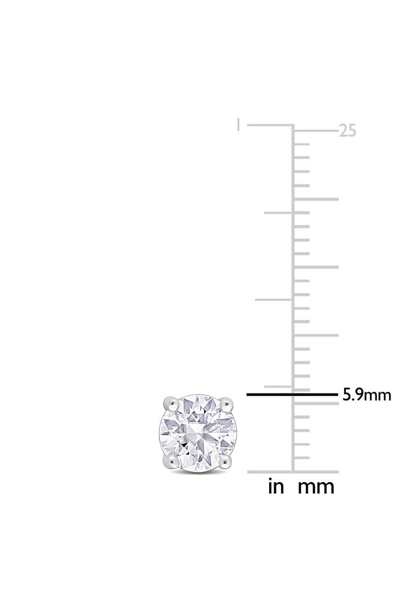 DELMAR Sterling Silver Round Lab Created Moissanite Stud Earrings, Alternate, color, Silver
