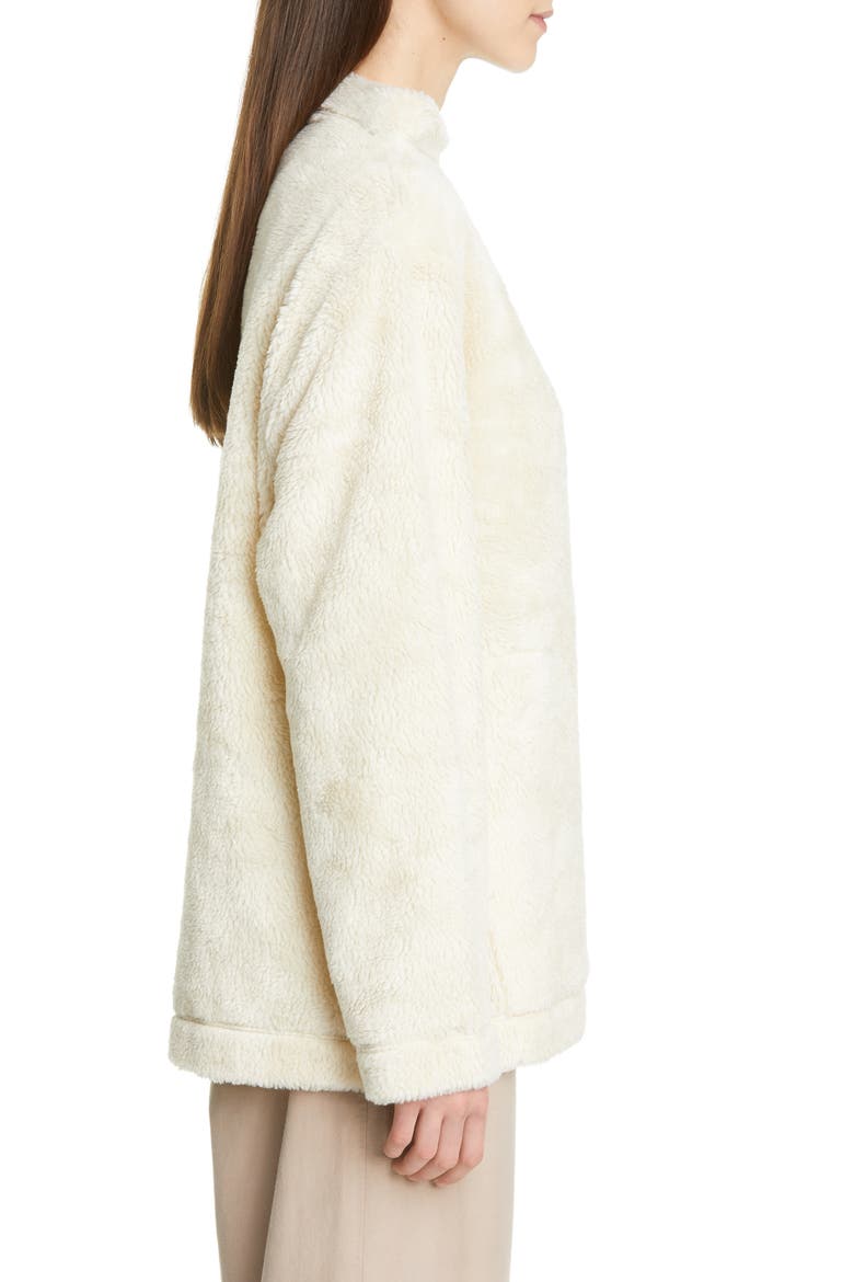 Funnel Neck Recycled Polyester Fleece Top (Nordstrom Exclusive), Alternate, color, SOFT WHITE