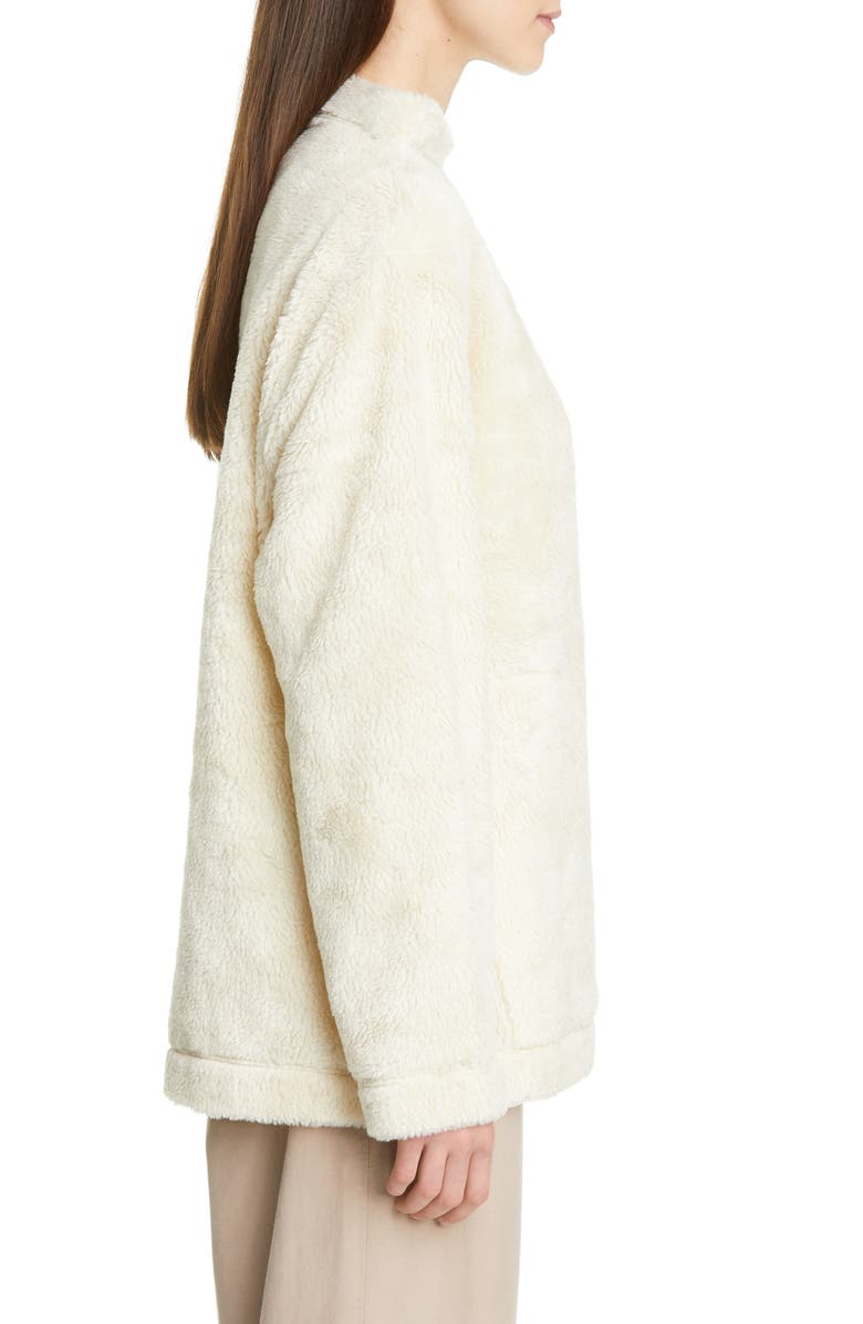 Eileen Fisher Funnel Neck Recycled Polyester Fleece Top, Alternate, color,