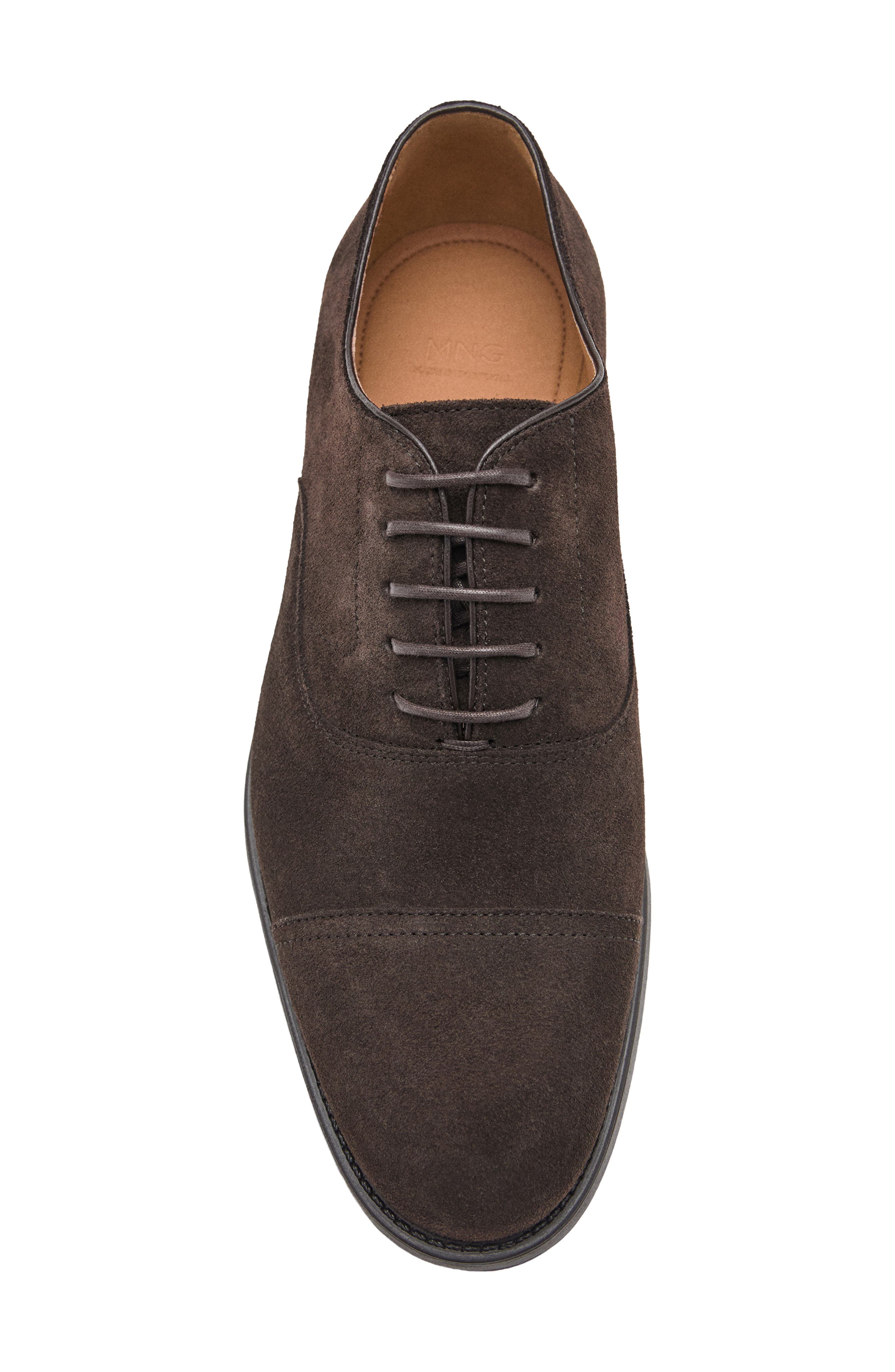 Suede Cap Toe Oxford, Alternate, color, CHOCOLATE