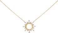 Haus of Brilliance 14K Yellow Gold Plated Sterling Silver 5/8 Cttw Diamond Open Starburst Pendant Necklace