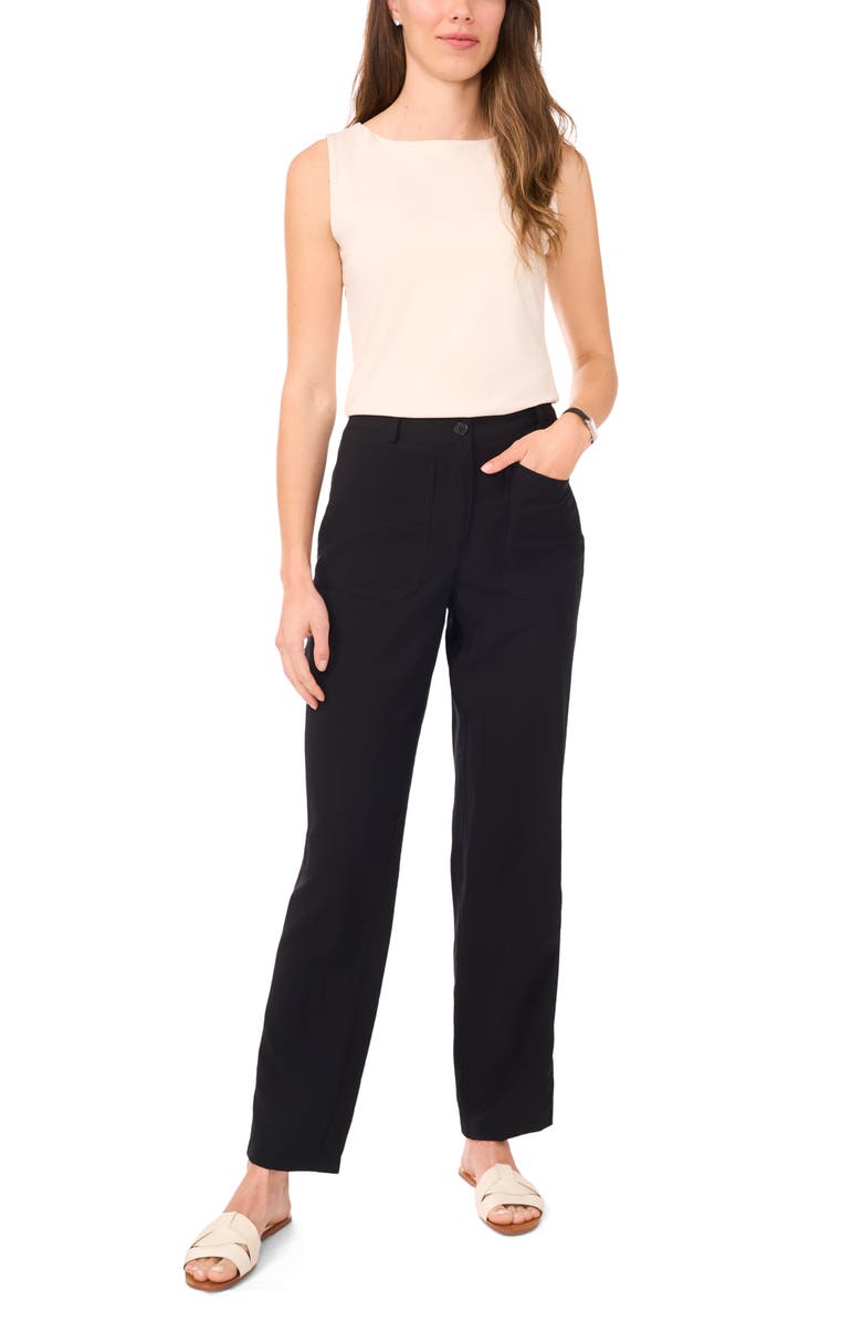 Halogen<sup>®</sup> Patch Pocket Straight Leg Pants, Alternate, color, Rich Black