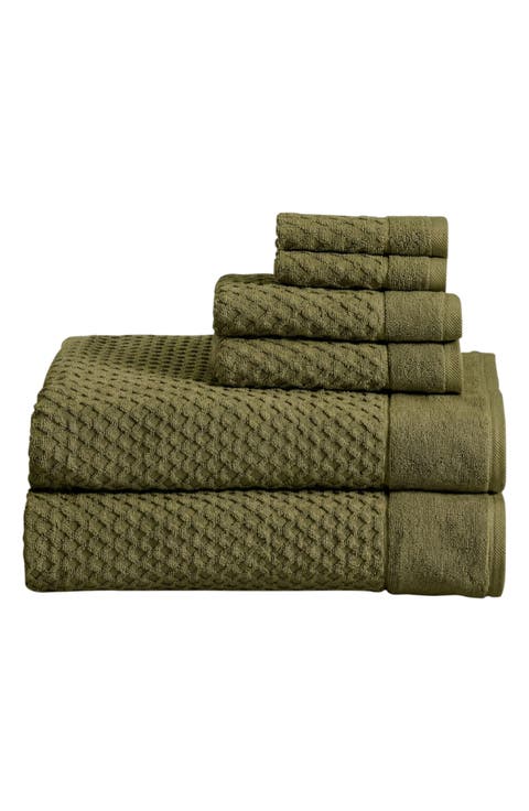 Diamond Waffle Texture 6-Piece Towel Set