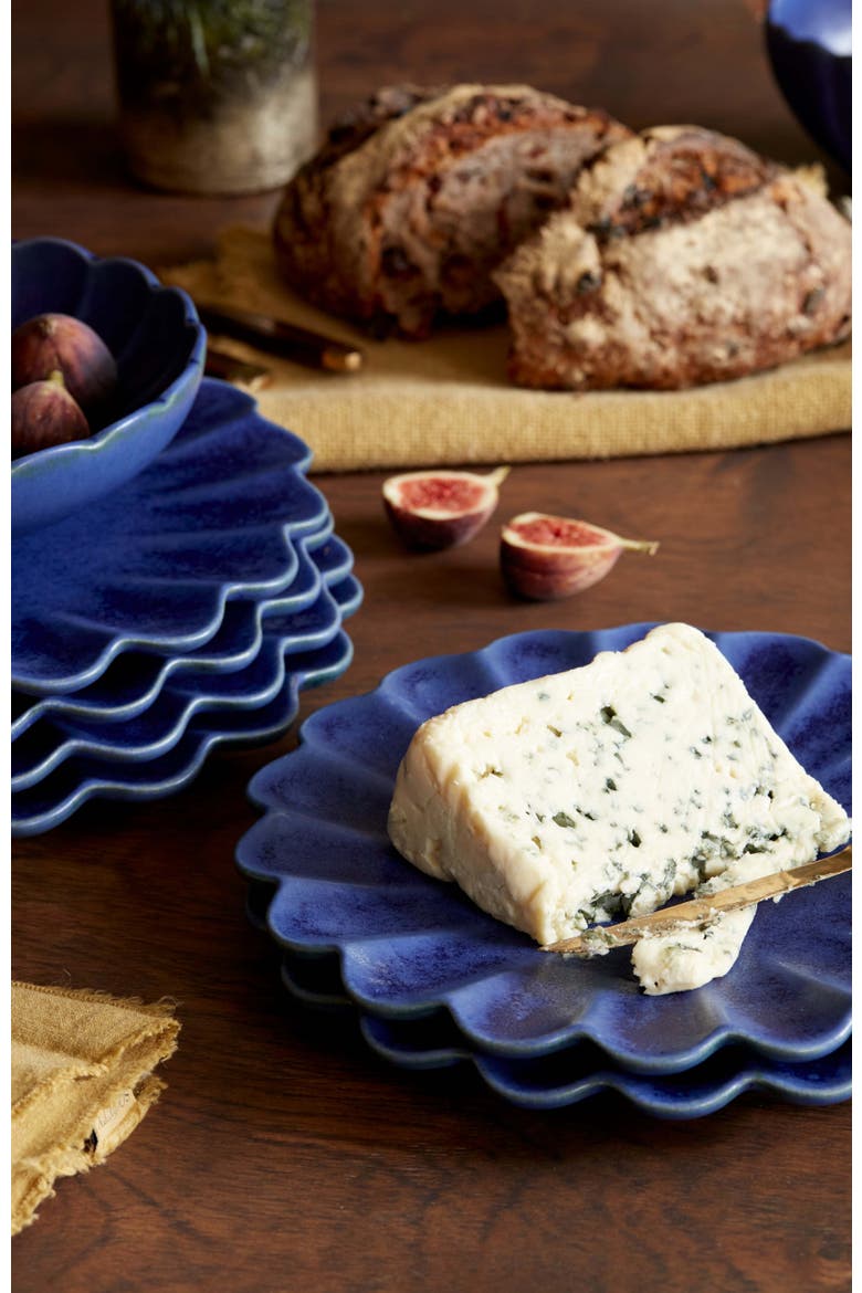 Dhalia Stoneware 4-Piece Salad Plate Set, Alternate, color, Blue