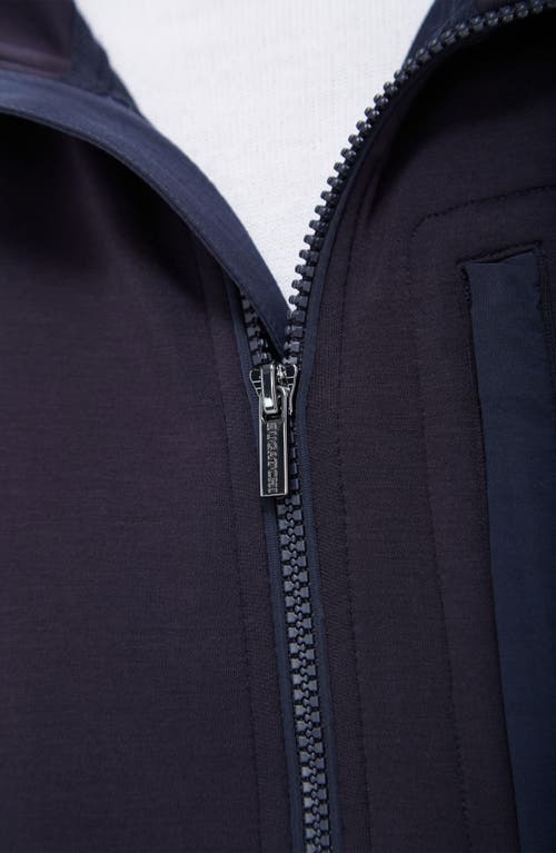 Bugatchi Hooded Long Sleeve Knit Top In Blue