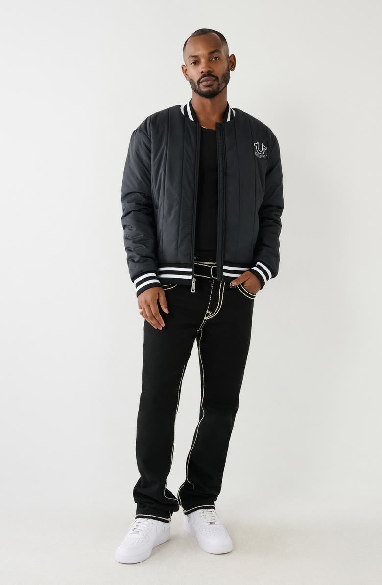 True Religion Vertical Quilt Bomber Jacket, Alternate, color, 