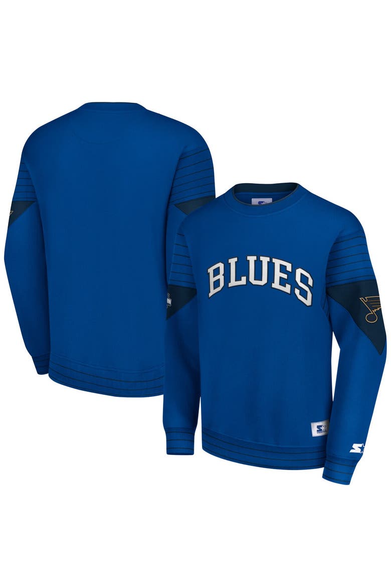 Men's Starter  Blue St. Louis Blues Faceoff Pullover Sweatshirt, Main, color, Blue